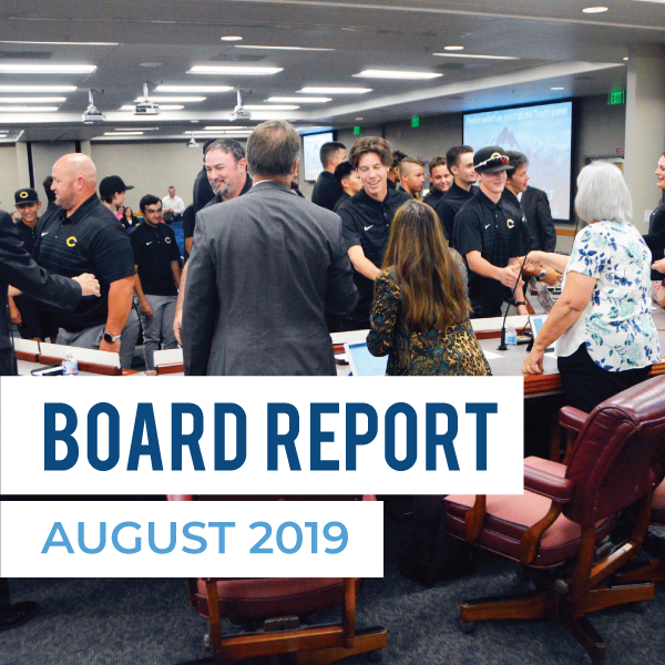 Board Meeting Report – August 2019