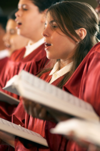 Photo of a choir singing