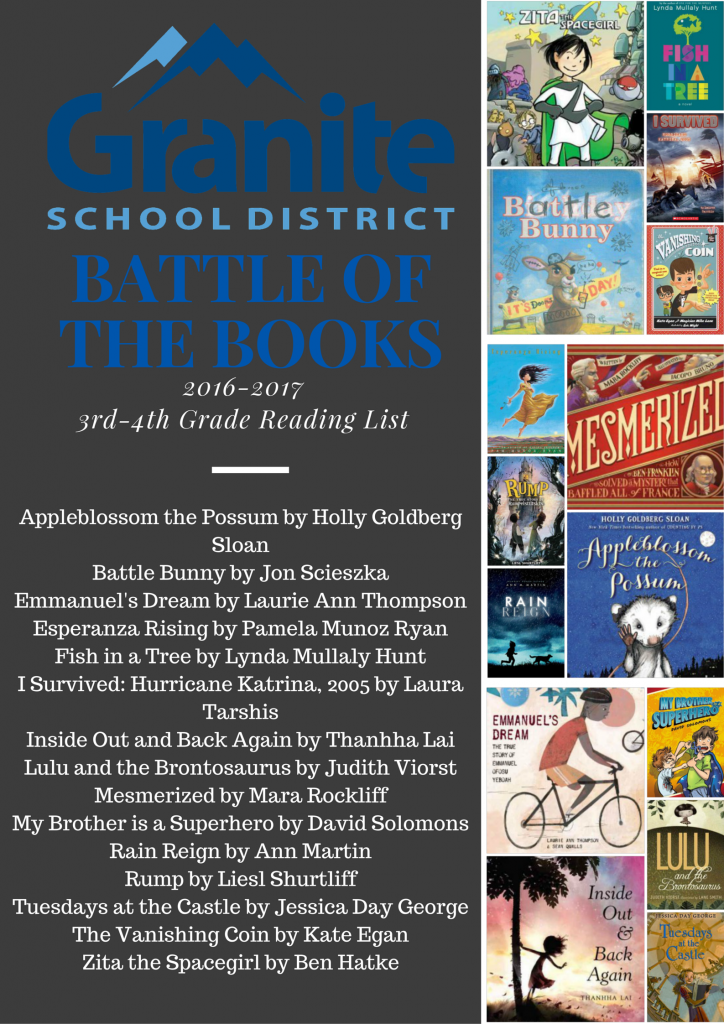 2016-17 Battle of the Books 3rd-4th Grade Reading List