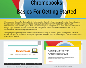 Chromebooks Basics Training Module- Screenshot