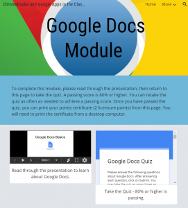Google Docs Module - Screenshot