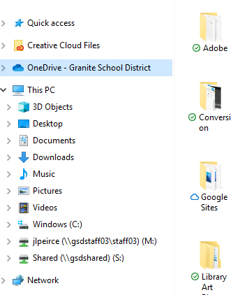 File Explorer provides access to your Network Drives.
