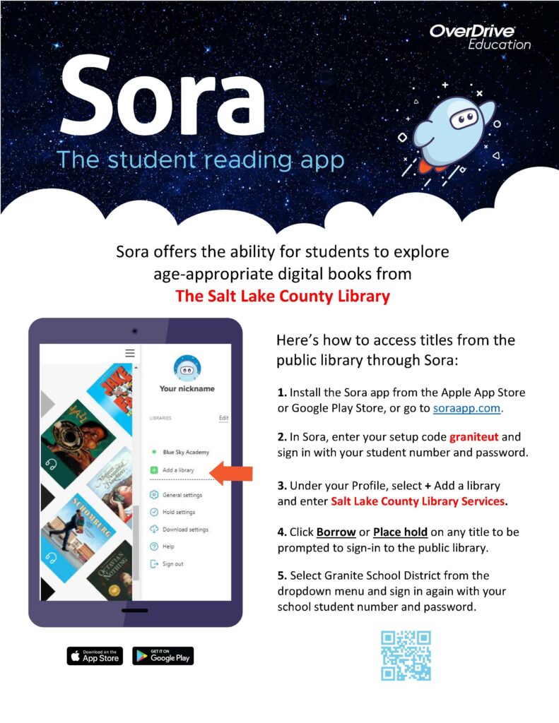Sora Granite-SLCO Public Library Connect Flyer