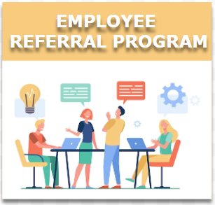 Image linking to employee referral program information