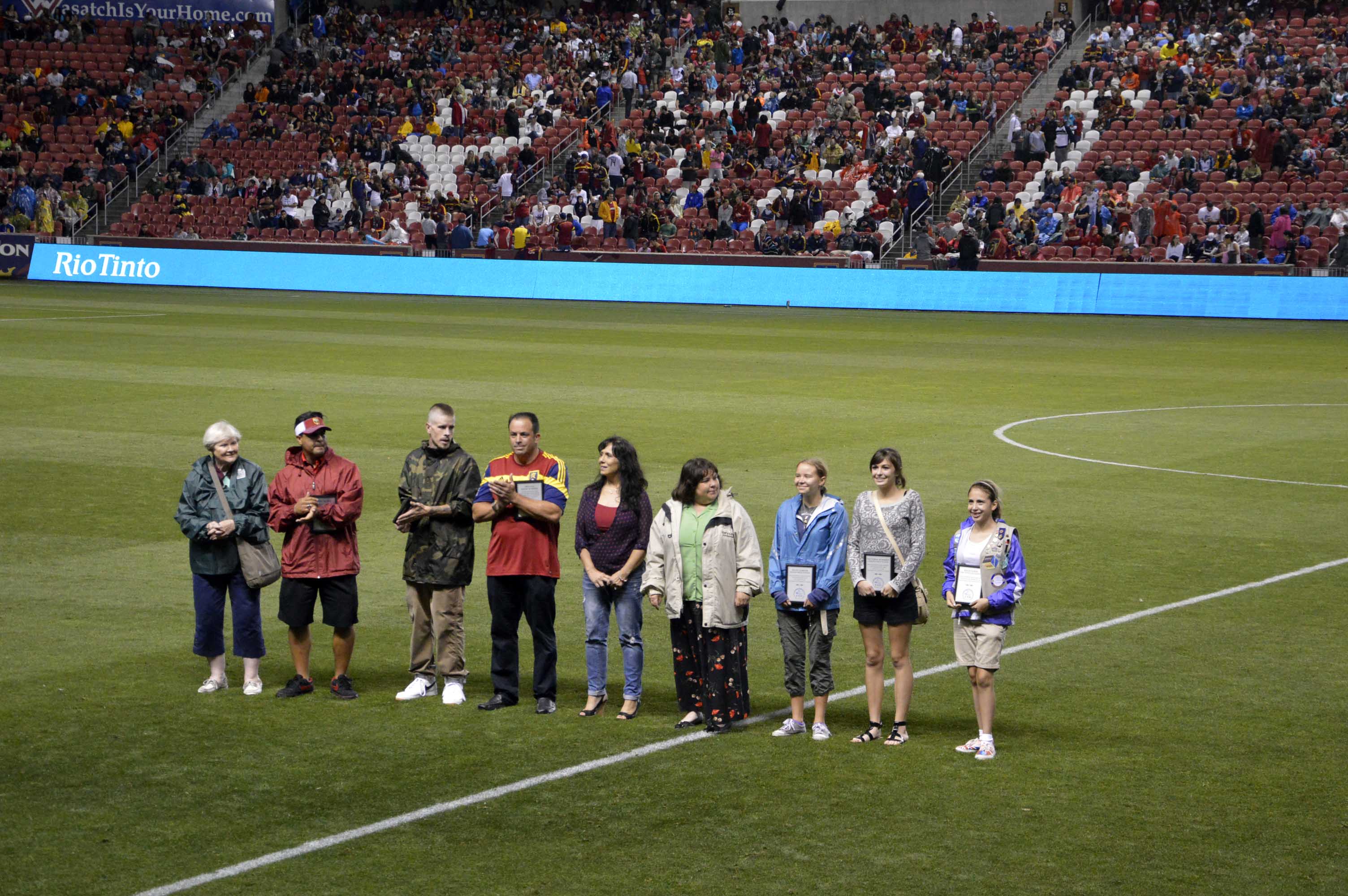 Teachers, students recognized at Real Salt Lake match during halftime