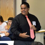 Photo of student government member speaking during SBO summit