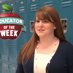 Photo of Brittany Sylvester with Educator of the Week logo