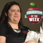 Photo of Keri Graybill with Educator of the Week logo