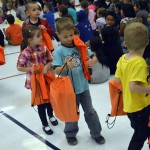 Photo of Jackling Elementary students receiving backpacks