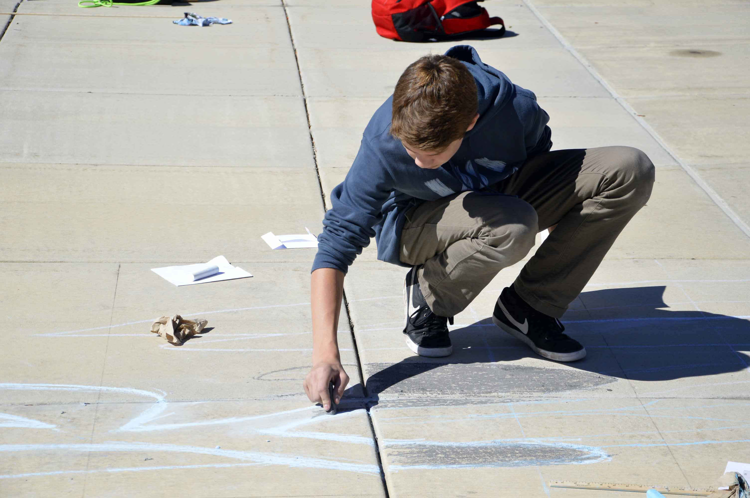 Photo Gallery: Wasatch Jr. High students create 3D chalk murals on sidewalk