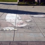 Photo of Wasatch Jr High sidewalk chalk art