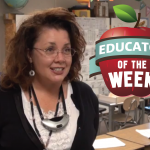 Photo of Laura Zimmerman with Educator of the Week logo