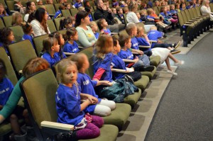Photo of kindergarten students in Olympus High auditorium