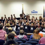 Photo of Rosecrest Elementary choir performing at board meeting