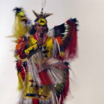Photo of student performing Native American dance
