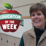 Photo of Lisa Price with Educator of the Week logo