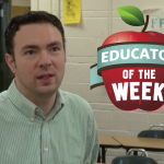 Photo of Will Pettit with Educator of the Week logo