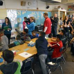 Photo of West Kearns Elementary teacher being announced as Excel Award recipient
