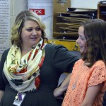 Photo of Upland Terrace Elementary teacher being announced as Excel Award recipient