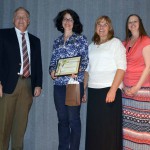 Photo of Golden Apple PTA Award recipient posing with Region 5 PTA members