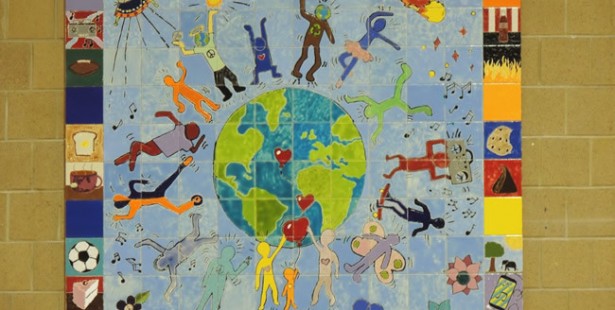 New tile mural at Hunter Jr. sees students explore modern themes, issues