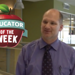 Photo of John Anderson with Educator of the Week logo