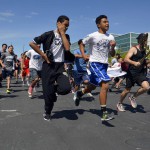 Photo of Kennedy Jr High students running