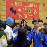 Photo of Kearns High SBOs playing games with kindergarten students
