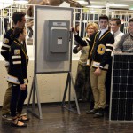 Photo of Cottonwood High SBO flipping switch to solar array
