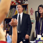 Photo of Rolling Meadows Elementary teacher being announced as Excel Award recipient