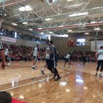 Utah Jazz players playing basketball at Granger High School