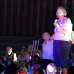 Teacher speaks to Hunter Elementary students