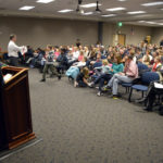 Parents and students gathered in GEC auditorium