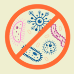 Vector drawing of germs and 'no' symbol