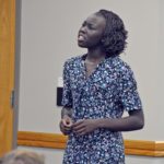 Hunter High student performs monologue during board meeting