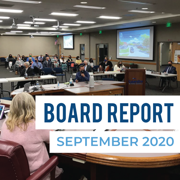 Board Meeting Report – September 2020
