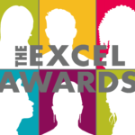 The Excel Awards text with silhouettes of teachers