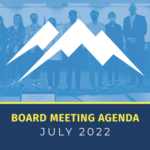 Granite logo and text: Board Meeting Agenda July 2022
