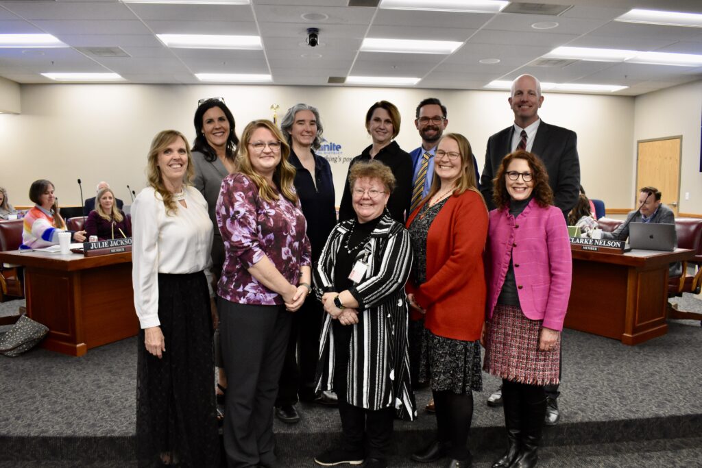 Photo of teachers recognized as National Board-Certified Teachers.