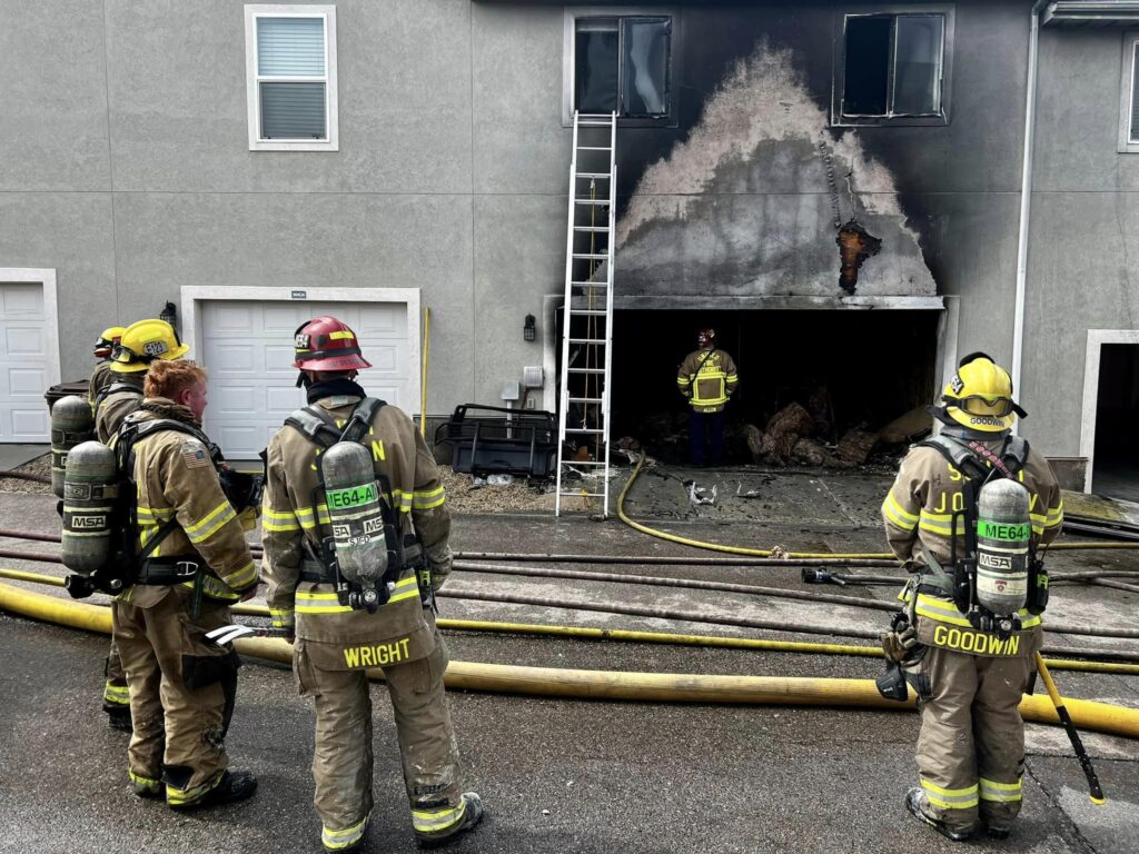 Photo of garage fire courtesy Unified Fire Authority.